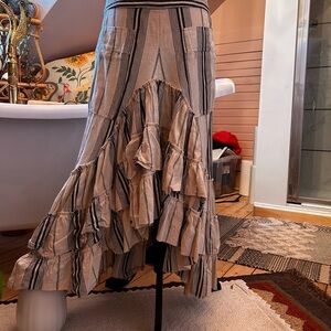 Free people inspired tiered ruffle maxi skirt western boho lg